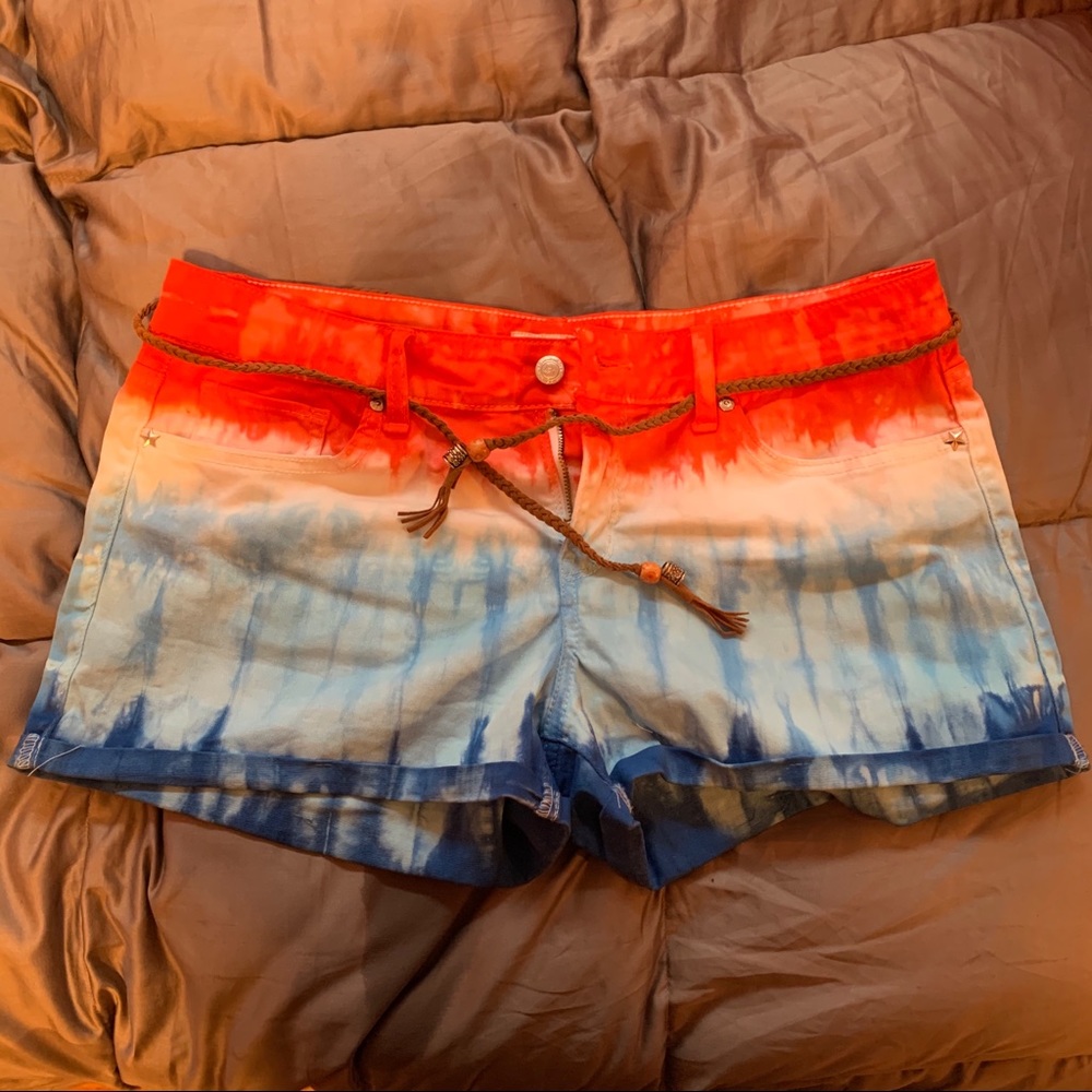 lei tie-dye low rise american shorts juniors 13